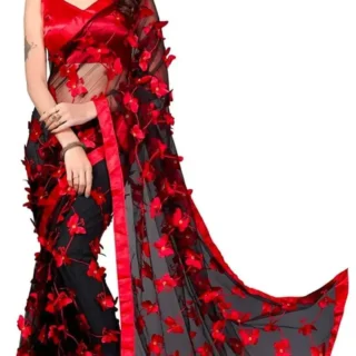 Titli BlackRed Net Saree Blouse