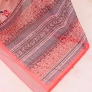 Abstract Linen Saree: Premium Multicolor Print