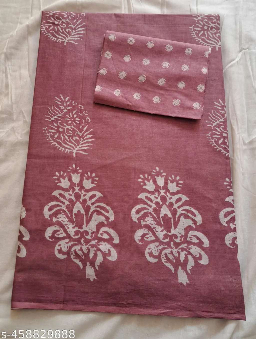 Jaipuri Hand Block Soft Cotton Saree - Image 3