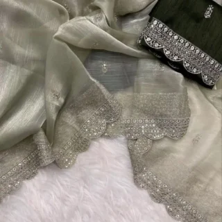 Elegant Embroidered Saree Border Lace