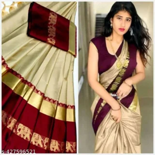zdem3_1024.webp Elegant Elephant Cotton Silk Sarees