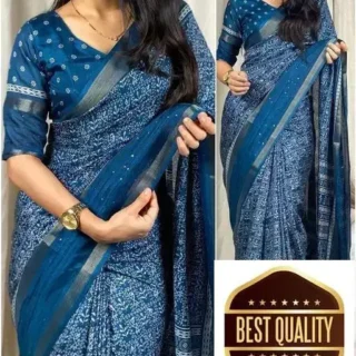 Worli Print Dola Saree: Soft Jari Border