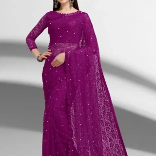 Elegant Net Saree: Sheer Beauty