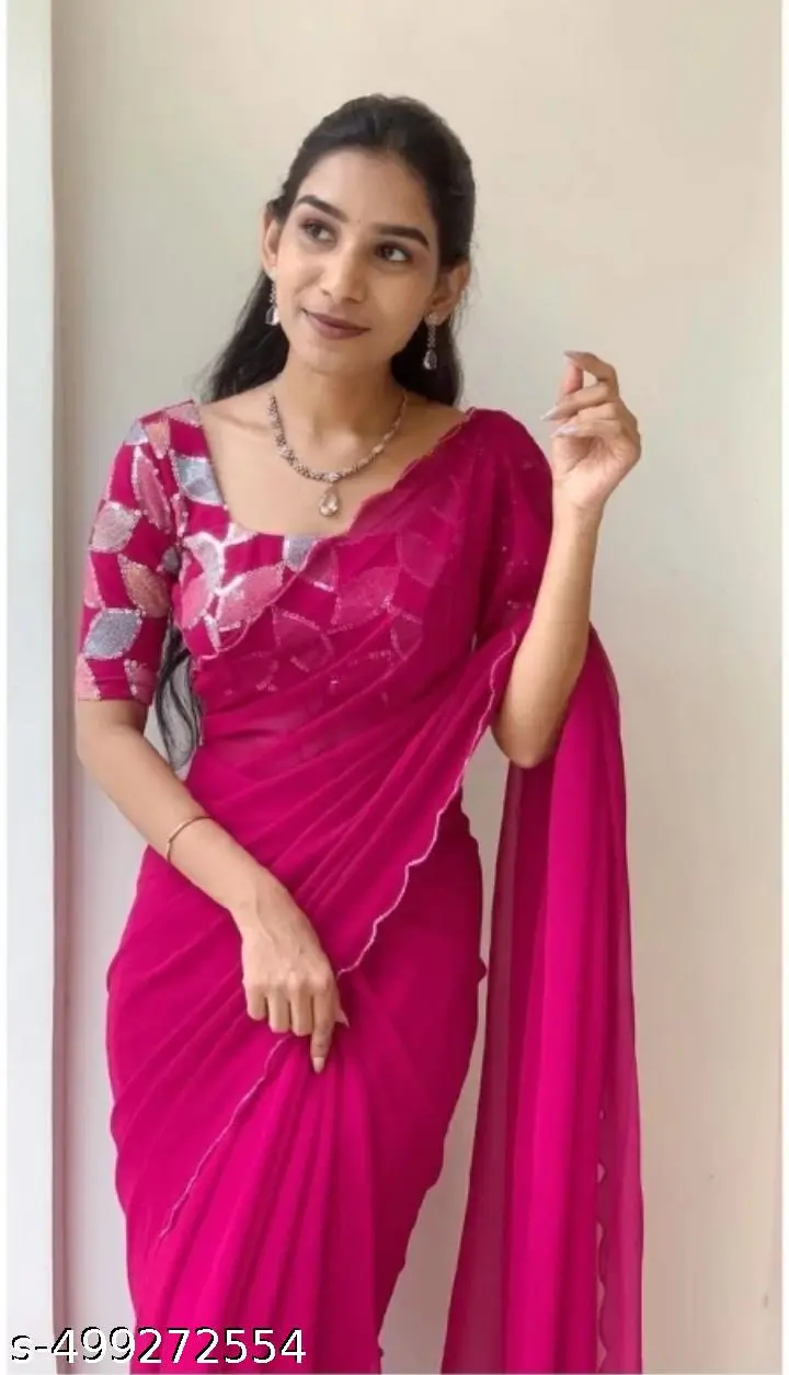 Elegant Sarees: Mirror, Georgette & More - Image 3