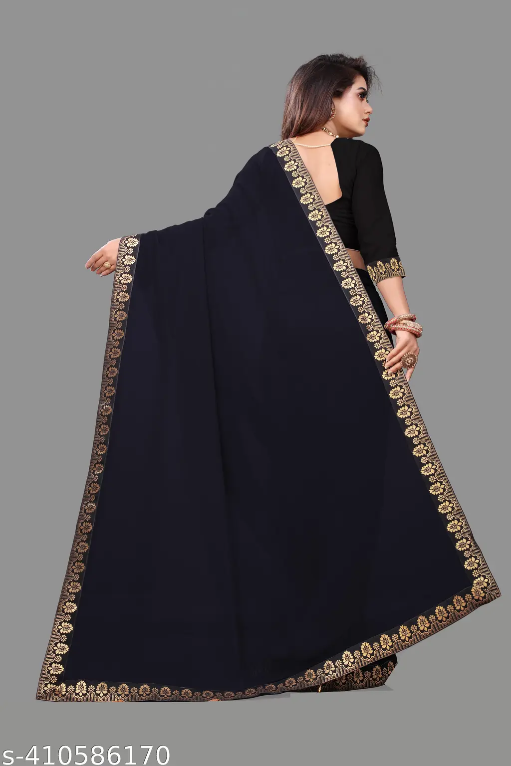 Maharani Lace Silk Saree Premium Look - Image 2