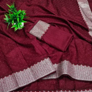 Kumari Silk Saree: Diamond Lace, Blouse Piece